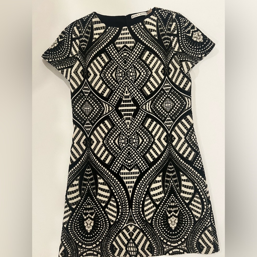 Alice and Olivia metallic tweed dress